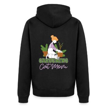Hobbygärtner Garten Mutter Gartenkatze - Unisex Premium Bio Zip Hoodie - Schwarz - Hinten - Nico (187cm)