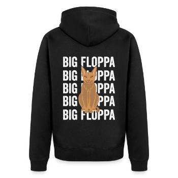 Big Floppa Caracal Cat Meme - Unisex Premium Organic Zip Hoodie - black - Back - Nico (187cm)