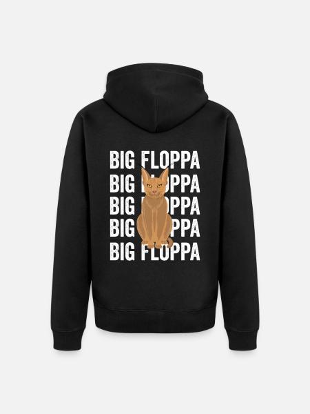 Big Floppa Caracal Cat Meme - Unisex Premium Organic Zip Hoodie - black