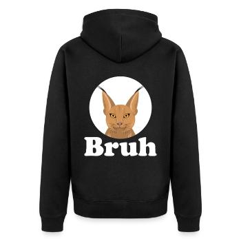 Big Floppa Caracal Cat Meme - Unisex Premium Organic Zip Hoodie - black - Back - Nico (187cm)