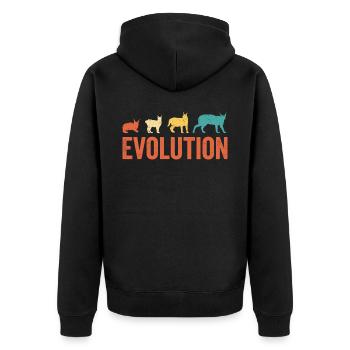 Großer Floppa Karakal Katze Meme - Unisex Premium Bio Zip Hoodie - Schwarz - Hinten - Nico (187cm)