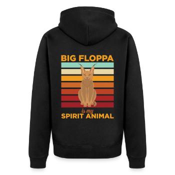 Big Floppa Caracal Cat Meme - Unisex Premium Organic Zip Hoodie - black - Back - Nico (187cm)
