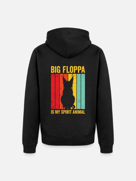 Big Floppa Caracal Retro - Unisex Premium Organic Zip Hoodie - black
