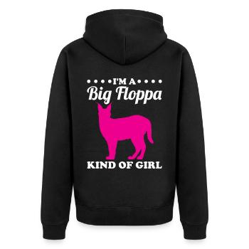 Big Floppa Caracal Cat Meme - Unisex Premium Organic Zip Hoodie - black - Back - Nico (187cm)