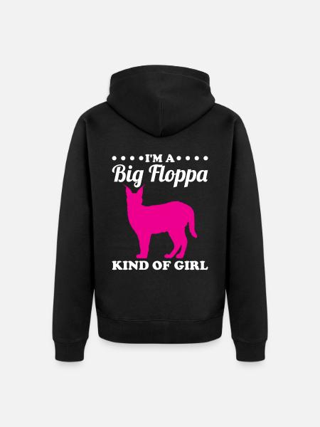 Big Floppa Caracal Cat Meme - Unisex Premium Organic Zip Hoodie - black