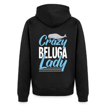 Beluga Whale Beluga Whale Whale Watching Dolphin Dolphin - Unisex Premium Organic Zip Hoodie - black - Back - Nico (187cm)