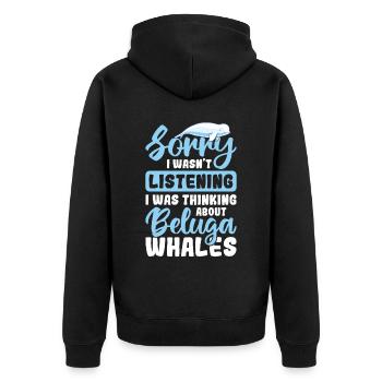 Beluga Whale Beluga Whale Whale Watching Dolphin Dolphin - Unisex Premium Organic Zip Hoodie - black - Back - Nico (187cm)