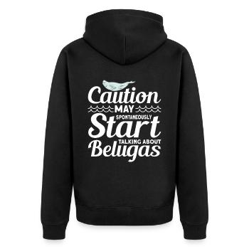 Beluga Whale Beluga Whale Whale Watching Dolphin Dolphin - Unisex Premium Organic Zip Hoodie - black - Back - Nico (187cm)