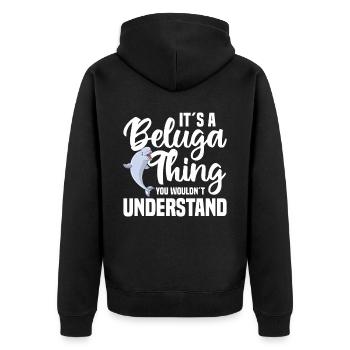 Beluga Whale Beluga Whale Whale Watching Dolphin Dolphin - Unisex Premium Organic Zip Hoodie - black - Back - Nico (187cm)