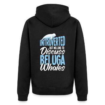 Beluga Whale Beluga Whale Whale Watching Dolphin Dolphin - Unisex Premium Organic Zip Hoodie - black - Back - Nico (187cm)