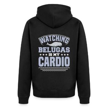 Beluga Whale Beluga Whale Whale Watching Dolphin Dolphin - Unisex Premium Organic Zip Hoodie - black - Back - Nico (187cm)