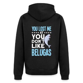 Beluga Whale Beluga Whale Whale Watching Dolphin Dolphin - Unisex Premium Organic Zip Hoodie - black - Back - Nico (187cm)