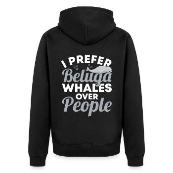 Beluga Whale Beluga Whale Whale Watching Dolphin Dolphin - Unisex Premium Organic Zip Hoodie - black - Back - Nico (187cm)