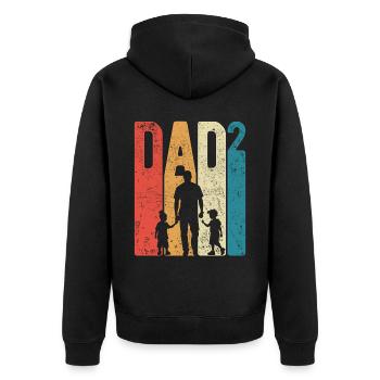 Dad High 2 Dad High 2 Kids Two Sons Retro - Unisex Premium Organic Zip Hoodie - black - Back - Nico (187cm)