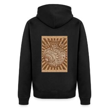 Töpferei Vase - Töpferei Keramiker - Unisex Premium Bio Zip Hoodie - Schwarz - Hinten - Nico (187cm)