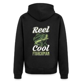 Reel Cool Fisherman - Pêche - Veste à capuche bio Premium Unisexe - noir - Dos - Nico (187cm)