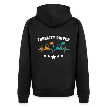 Forklift Forklift Driver - Unisex Premium Organic Zip Hoodie - black - Back - Nico (187cm)