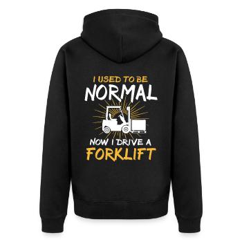 Forklift Forklift Driver - Unisex Premium Organic Zip Hoodie - black - Back - Nico (187cm)