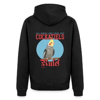 Nymphensittiche Vogel | Vogelbesitzer Geschenk - Unisex Premium Bio Zip Hoodie - Schwarz - Hinten - Nico (187cm)