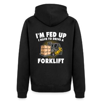 Forklift Forklift Driver - Unisex Premium Organic Zip Hoodie - black - Back - Nico (187cm)