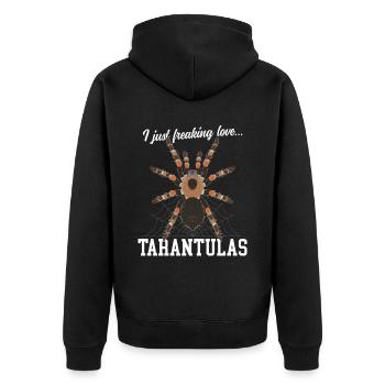 Vogelspinnen Spinnen Vogelspinne Geschenk - Unisex Premium Bio Zip Hoodie - Schwarz - Hinten - Nico (187cm)