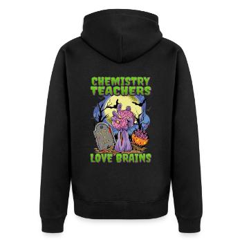 Chemistry Teacher Halloween Teacher - Unisex Premium Organic Zip Hoodie - black - Back - Nico (187cm)