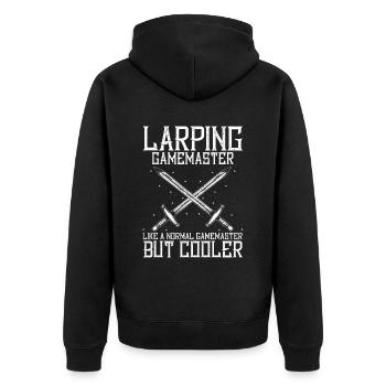 Larping pour les jeux de rôle fantastiques et les combats à l’épée - Veste à capuche bio Premium Unisexe - noir - Dos - Nico (187cm)