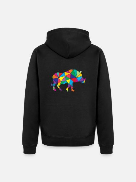 Warthog Polygon Wild Boar - Unisex Premium Organic Zip Hoodie - black