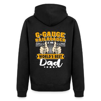 Voie ferrée de jardin G Papa - Veste à capuche bio Premium Unisexe - noir - Dos - Nico (187cm)