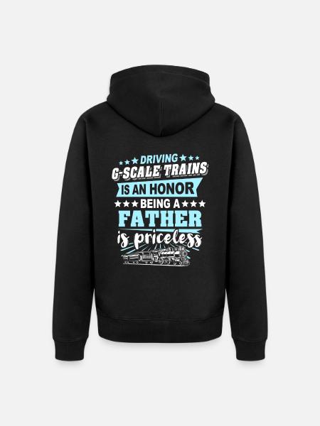 Gartenbahn Spur G Papa - Unisex Premium Bio Zip Hoodie - Schwarz