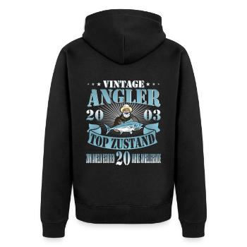 20. Geburtstag Angler Lustiger Spruch - 20 Jahre - Unisex Premium Bio Zip Hoodie - Schwarz - Hinten - Nico (187cm)