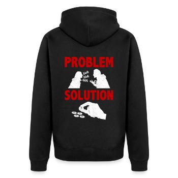 Solution au problème du collectionneur de pièces de monnaie Penny Collecting - Veste à capuche bio Premium Unisexe - noir - Dos - Nico (187cm)