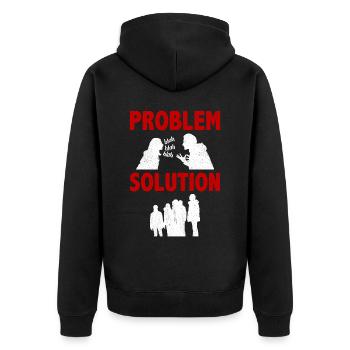 People Watching Audience Problem Solution Hobby - Unisex Premium Organic Zip Hoodie - black - Back - Nico (187cm)