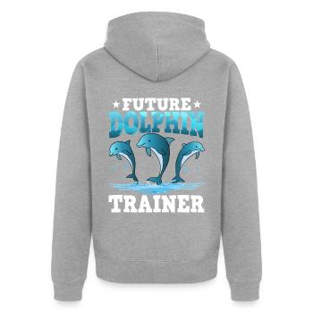 Futur dresseur de dauphins - Veste à capuche bio Premium Unisexe - gris chiné - Dos - Nico (187cm)