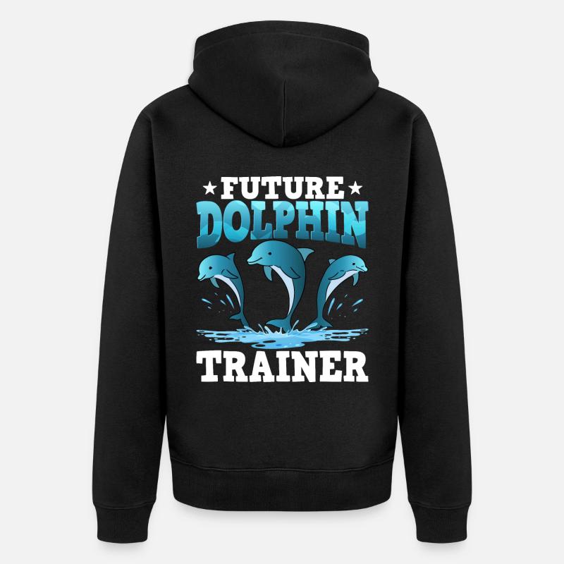 Future Dolphin Trainer - Unisex Premium Bio Zip Hoodie - Schwarz