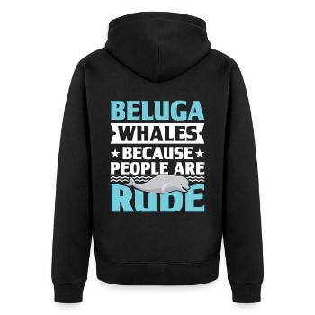 Beluga Whale Beluga Whale Whale Watching Dolphin Dolphin - Unisex Premium Organic Zip Hoodie - black - Back - Nico (187cm)