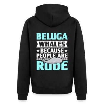 Beluga Whale Beluga Whale Whale Watching Dolphin Dolphin - Unisex Premium Organic Zip Hoodie - black - Back - Nico (187cm)