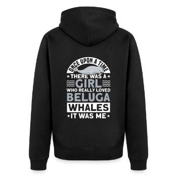 Beluga Whale Beluga Whale Whale Watching Dolphin Dolphin - Unisex Premium Organic Zip Hoodie - black - Back - Nico (187cm)