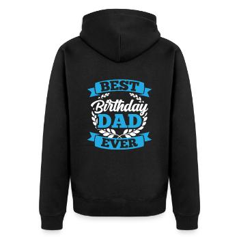 Best Birthday Daddy Party Daddy Dad - Unisex Premium Organic Zip Hoodie - black - Back - Nico (187cm)