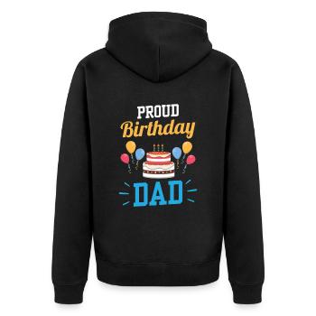 Stolzer Geburtstagspapa Papi Vater Geburtstag - Unisex Premium Bio Zip Hoodie - Schwarz - Hinten - Nico (187cm)