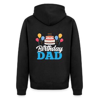 Birthday Daddy Party Daddy Dad - Unisex Premium Organic Zip Hoodie - black - Back - Nico (187cm)