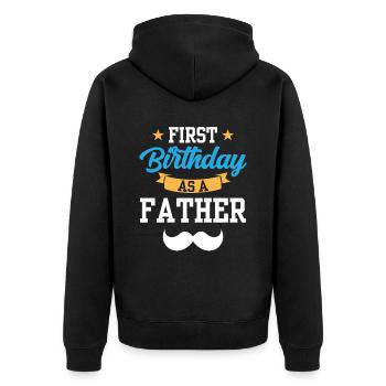 Erster Geburtstag Als Vater Papi Papa Party - Unisex Premium Bio Zip Hoodie - Schwarz - Hinten - Nico (187cm)