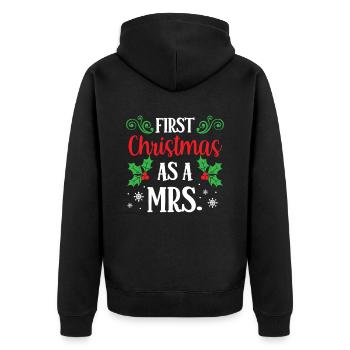 Premier Noël en tant qu’épouse Premier Noël - Veste à capuche bio Premium Unisexe - noir - Dos - Nico (187cm)