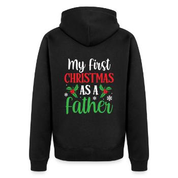 Mon premier Noël en tant que père enceinte - Veste à capuche bio Premium Unisexe - noir - Dos - Nico (187cm)