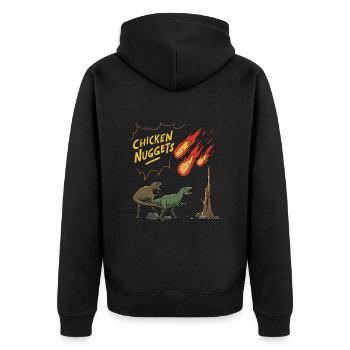 T-Rex Chicken Nuggets Graphique - Veste à capuche bio Premium Unisexe - noir - Dos - Nico (187cm)