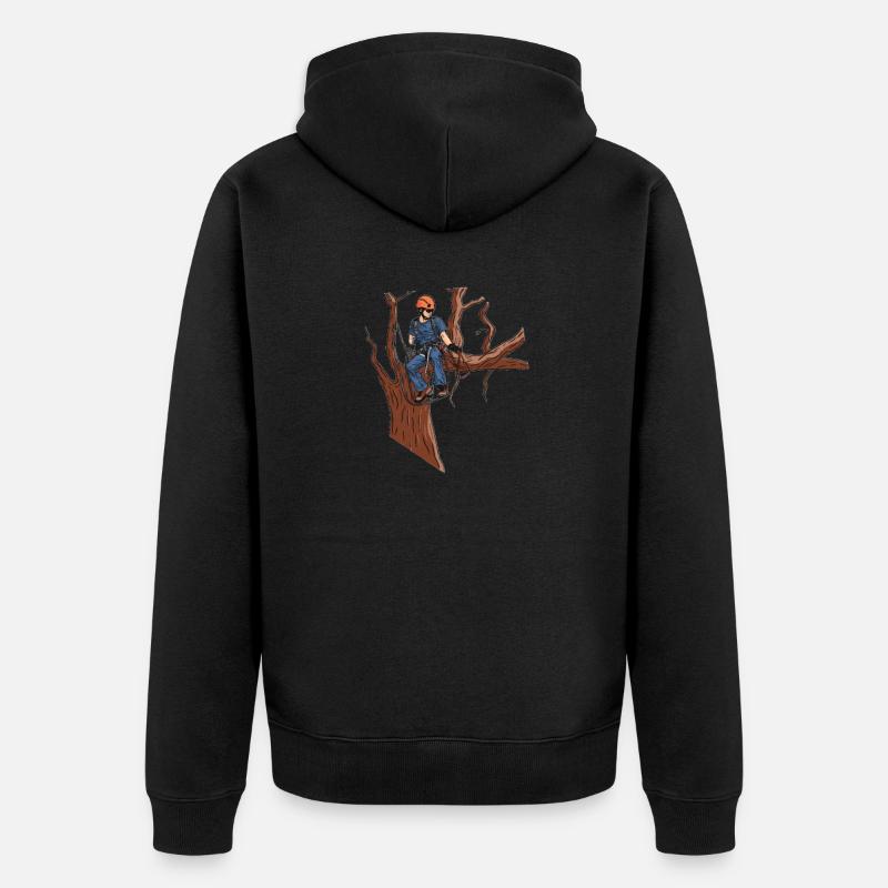 Baumpfleger Baumkletterer Arborist Baumklettern - Unisex Premium Bio Zip Hoodie - Schwarz