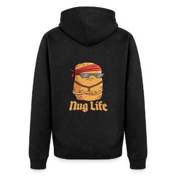 Nug Life Graphic Chicken Nugget Lover - Veste à capuche bio Premium Unisexe - noir - Dos - Nico (187cm)