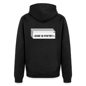 Developer Coder Programmer - Unisex Premium Organic Zip Hoodie - black - Back - Nico (187cm)
