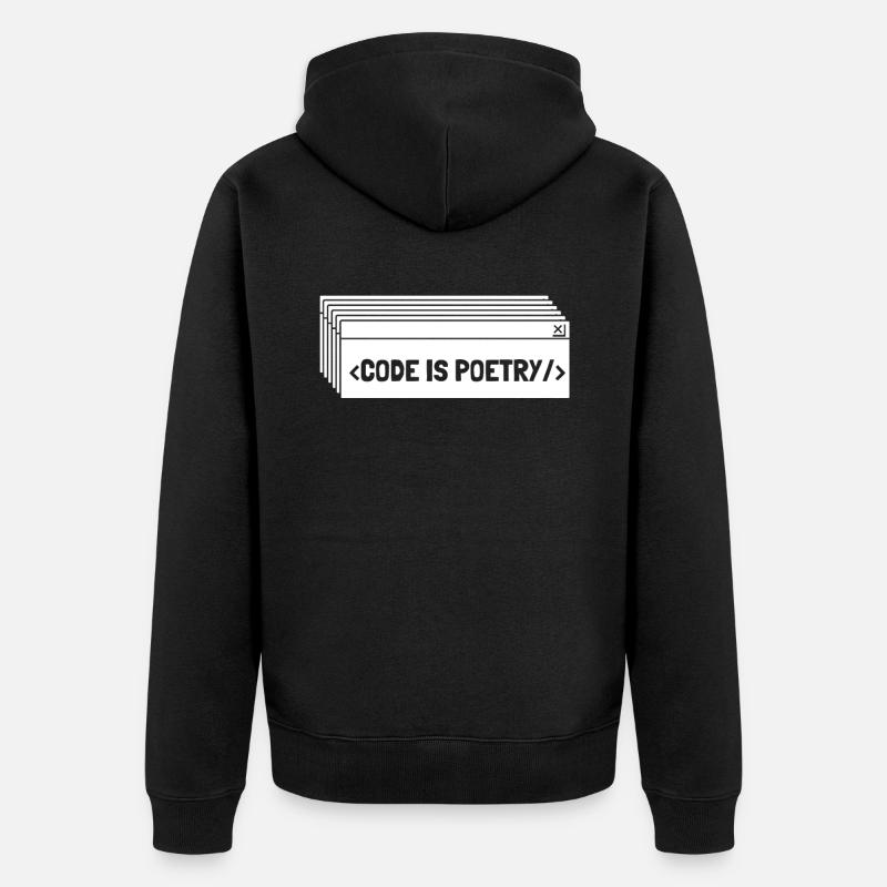 Entwickler Coder Programmierer - Unisex Premium Bio Zip Hoodie - Schwarz