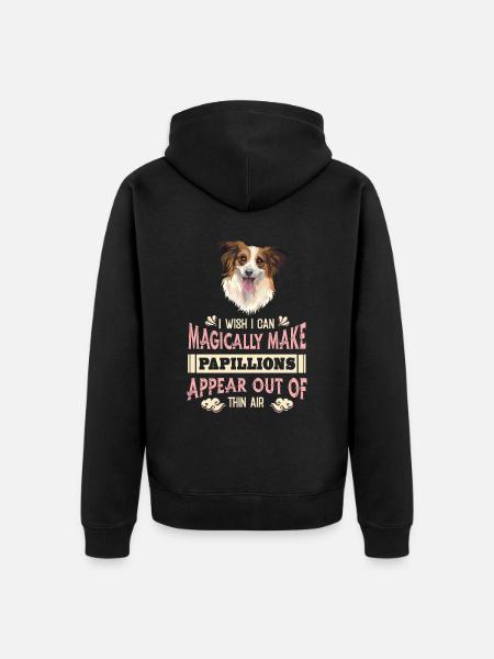 Papillon Funny - Unisex Premium Organic Zip Hoodie - black